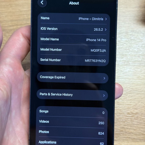 iPhone 14 Pro purple, like new, 128GB, battery replaced