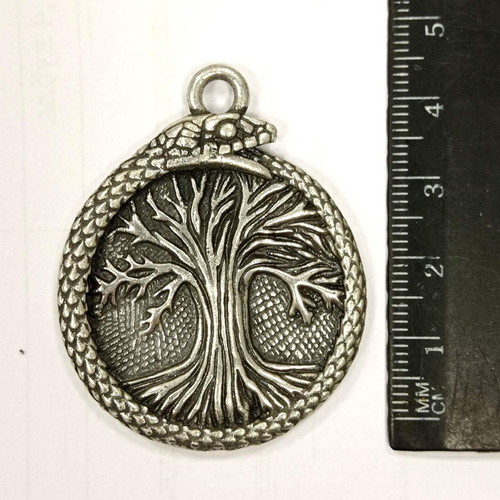 Metal pendant Tree of Life and snake new, lot of 10, 5 cm