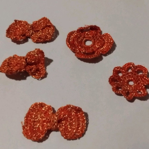 Crochet handmade decorative elements new, pack of 5