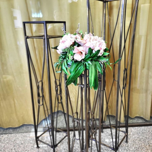 Solid Forged Bronze Flower Stands like new, set of 3 pieces