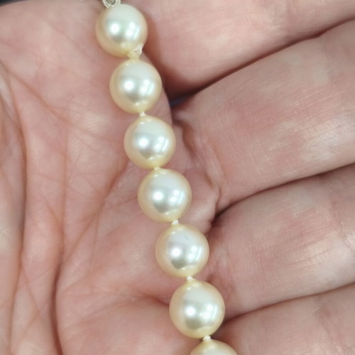 Vintage Majorica Pearl Necklace cream-white, like new