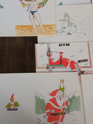 Κάρτες διαφημιστικές Χριστουγεννιάτικες καινούργιες, πακέτο 8, GYMNASTIKA