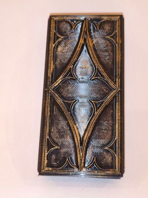 Gothic Style handmade matchbox in golden shade like new