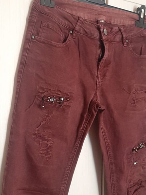 Pants with rhinestones size L, like new, red
