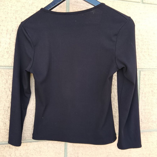Black long-sleeve top, thin fabric