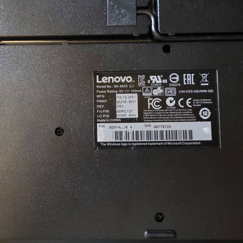 Lenovo Preferred Pro USB keyboard used, model SK-8825
