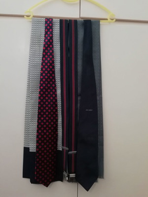 Dolce&Cabana and Longchamp ties and scarves like new with suspenders