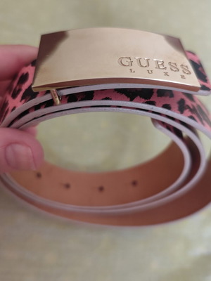 Guess Luxe ζώνη με ροζ leopard print, σαν καινούργιο