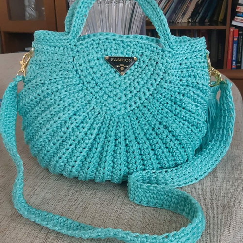 Aqua Étoile crossbody bag new, turquoise handmade