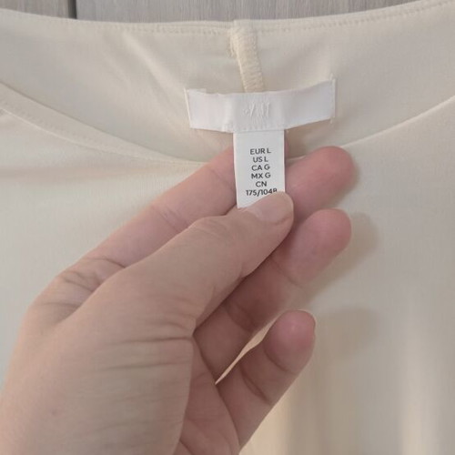 H&M blouse with overlay in cape style new, white, size L