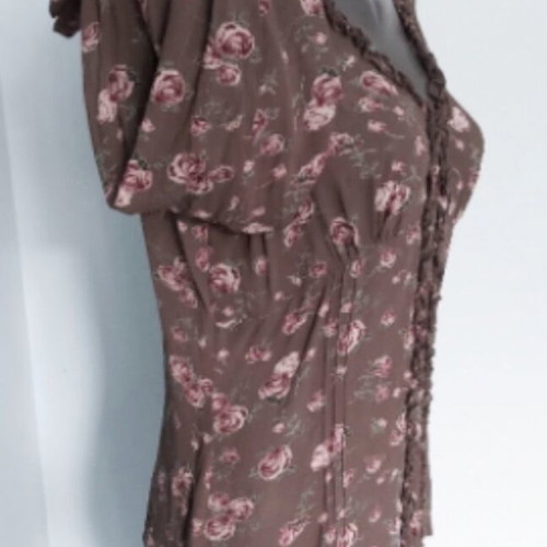 H&M chiffon shirt with floral military print, like new, XL-XXL
