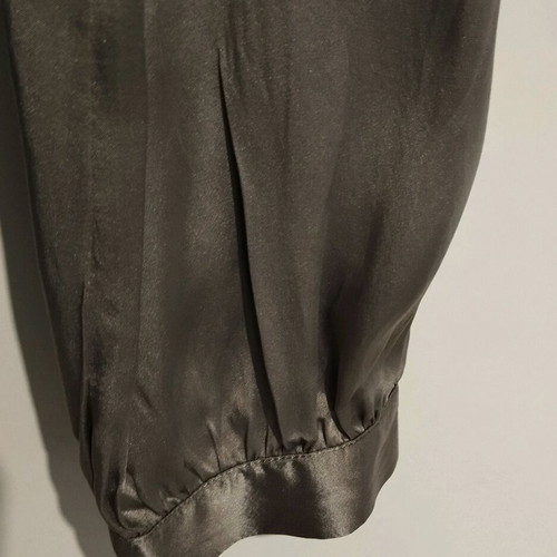 Women's satin shirt with collar H&M 42 like new, olive khaki