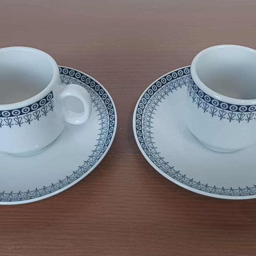 GCHL HELLAS cups with saucers used, set of 2