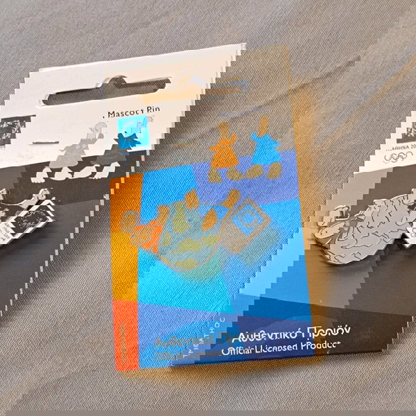 Pin Ολυμπιακών Αγώνων Αθήνα 2004 - μασκότ και υδρόγειος