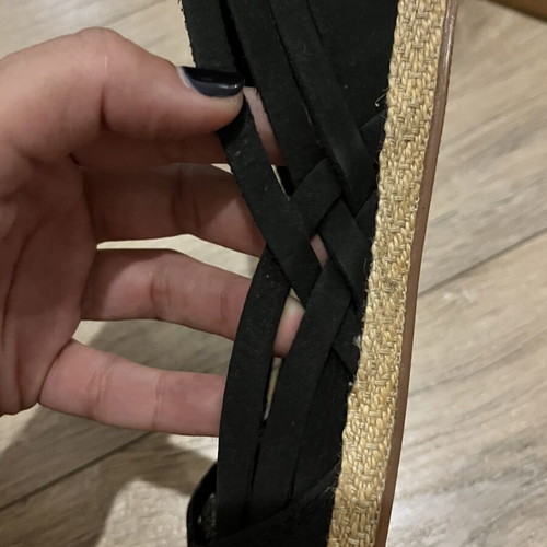 Ugg black suede espadrille ballerinas like new