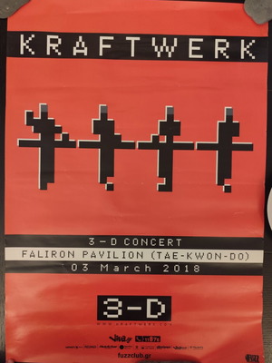 Kraftwerk Live In Athens 3/3/2018 αφίσα συναυλίας μεταχειρισμένη