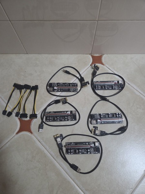 Professional PCI-E Riser VER009S-PLUS pack of 5, USB 3.0, 8 capacitors