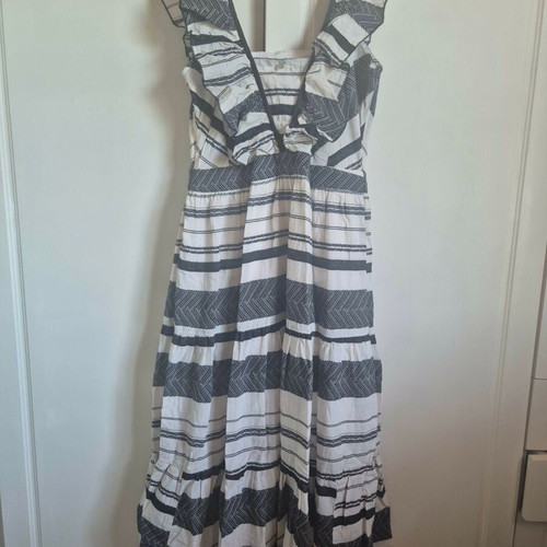 A.L.E. maxi dress beige-black cotton size L like new