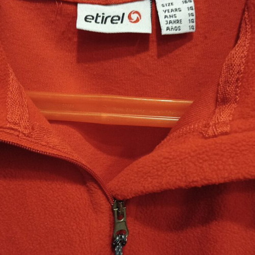 Etirel fleece shirt like new, red, for 12 years, 152-158 cm, 2 pieces