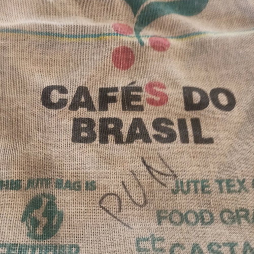 Coffee burlap sack Brazil used, pack of 2