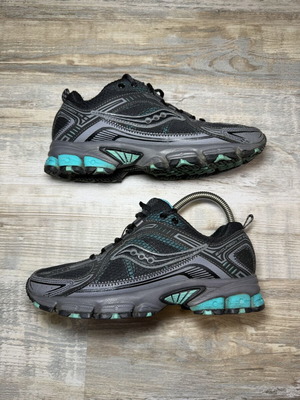 Saucony Excursion TR6 Trail Sport Shoes used, black grey teal, EU 38