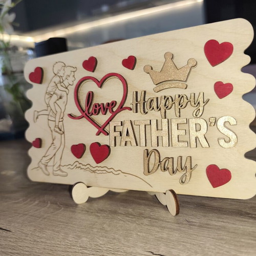 Wooden Happy Father's Day Plaque new, handmade gift for dad