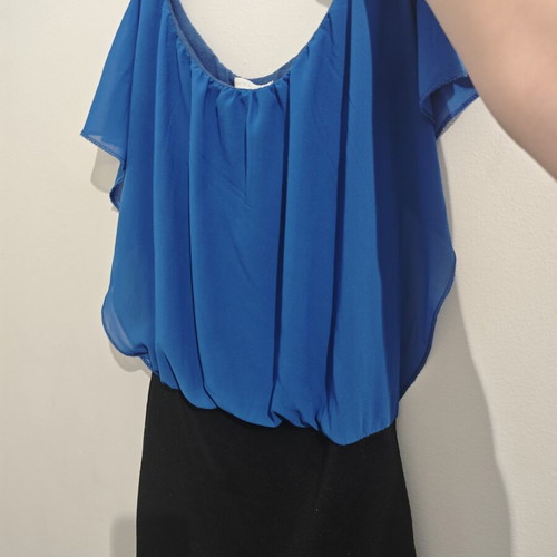 Two-tone summer dress size S like new, black and blue