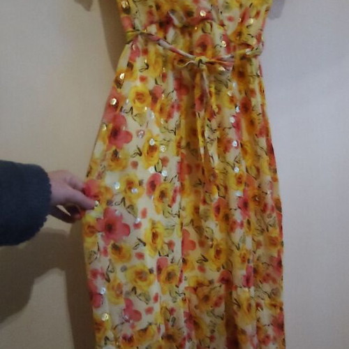 Long colorful wrap dress like new, size M