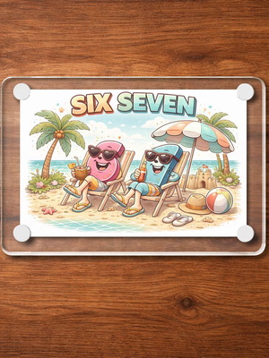 Ακρυλικό Μαγνητάκι ψυγείου Six Seven καινούργιο 9x6cm