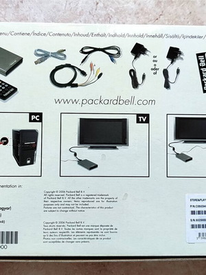 Media Player Packard-Bell Store & Play 2500 like new, complete pack without disk