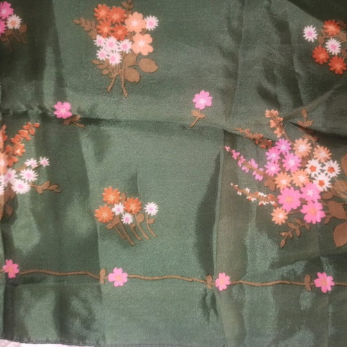 Scarf 65x65 polyester like new, green