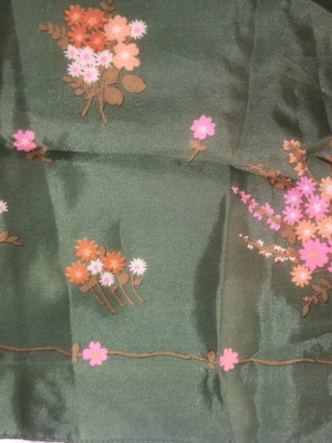 Scarf 65x65 polyester like new, green