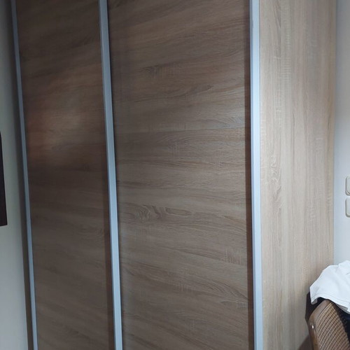 Sliding wardrobe, light brown, 2.25m height