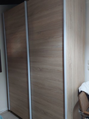 Sliding wardrobe, light brown, 2.25m height