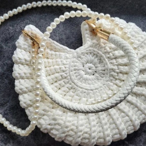 Suelo Bag handmade, new, shoulder, white, 26x26 cm