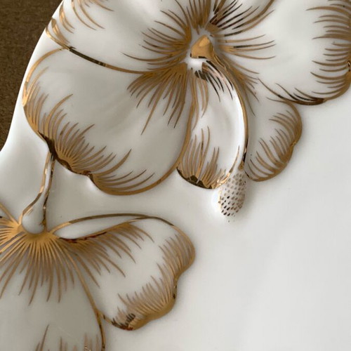 Serving plate new, 24 karat gold