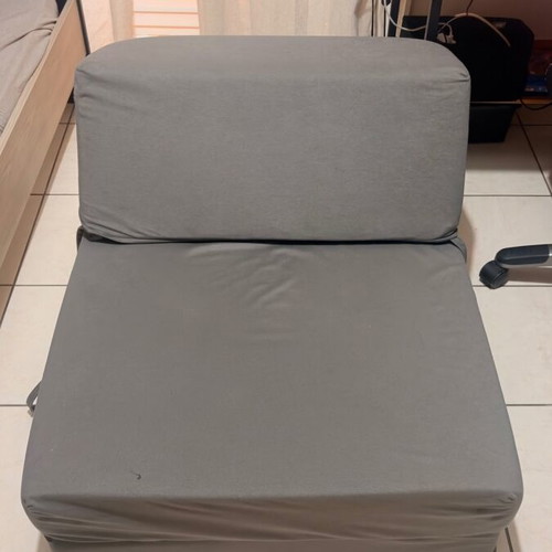 Foldable sofa bed, dark grey, 60x70x41 cm