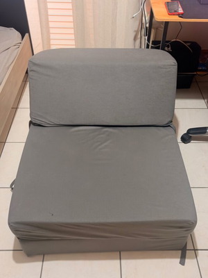 Foldable sofa bed, dark grey, 60x70x41 cm