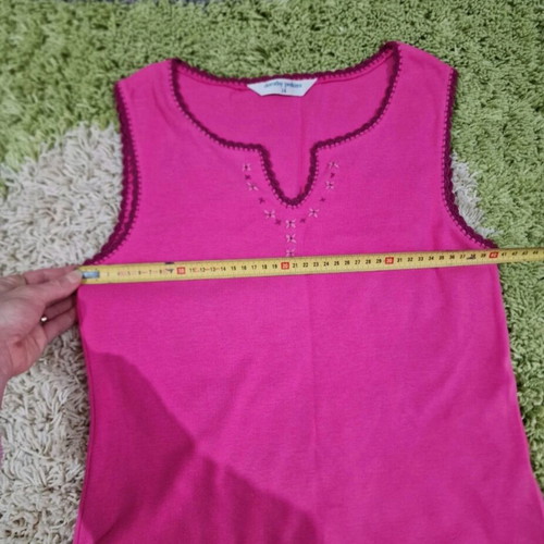 Dorothy Perkins Pink Cotton Embroidered Women Top Size M like new