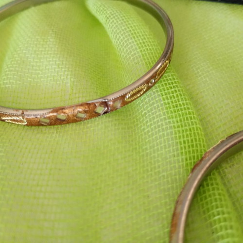 Gray and gold bracelet
