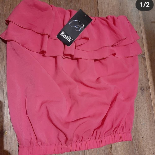 Strapless blouse with frill new