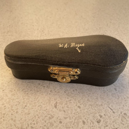 Small vintage violin with case and bow, decorative