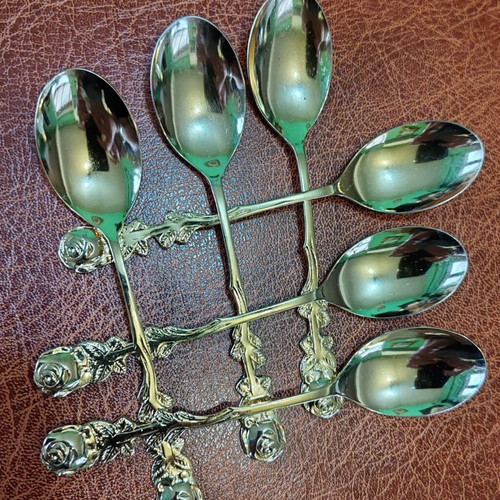 Hildesheim Rose Gold-Plated Dessert Spoons Set of 6