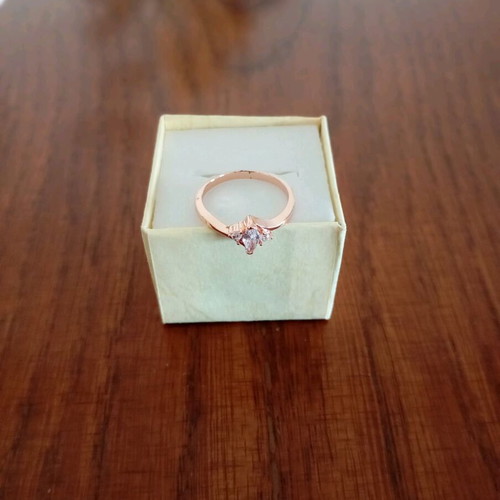 Ring used, gold plated with zircon stones size 7 pink gold