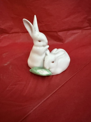 Herend Bunny Figurines like new, 5x7 cm, height 8.5 cm