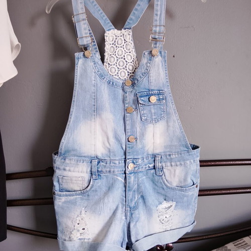 Ebita denim salopette shorts like new, blue, size XS 176 cm