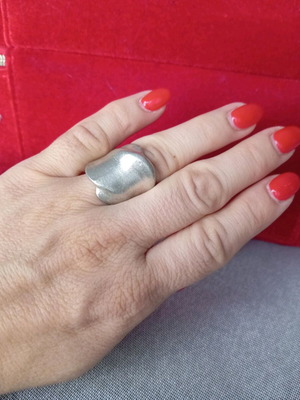 Silver 925 matte ring new, large