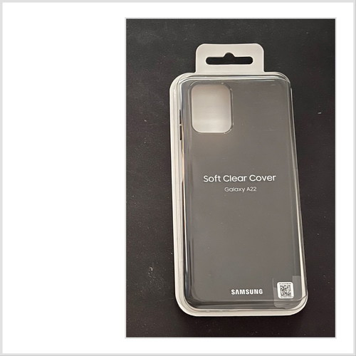 Θήκη κινητού γνήσια Samsung Soft Clear Cover Galaxy A22 μαύρη καινούργια