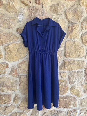 Navy Blue Shirt Dress Large like new