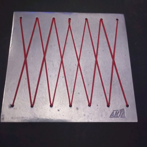 Sculpture used aluminum and red rubber for ANT1 TV station